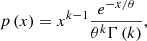 $$ \begin{aligned} p\left(x\right) = x^{k-1}\frac{e^{-x/\theta }}{\theta ^{k}\Gamma \left(k\right)}, \end{aligned} $$