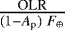 $\frac{\textrm{OLR}}{(1-A_{\textrm{p}})~F_{\oplus}}$