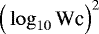 $\Big(\log_{10}\textrm{Wc} \Big)^2$