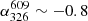 $ \alpha_{326}^{609} \sim -0.8 $
