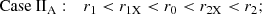 $$ \begin{aligned} \mathrm{Case~ II} _{\rm A}: \quad r_1< r_{\rm 1X} <r_0< r_{\rm 2X} <r_2; \end{aligned} $$