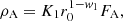 $$ \begin{aligned} \rho _{\rm A}&=K_1 {r_{0}^{1-w_1} } F_{\rm A} , \end{aligned} $$