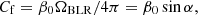 $$ C_{\rm f} = \beta _0\Omega _{\rm BLR}/4\pi =\beta _0 \sin \alpha , $$