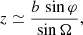 $$ \begin{aligned} z&\simeq \frac{b \,\sin \varphi }{\sin \Omega }, \end{aligned} $$