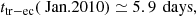 $$ \begin{aligned} t_{\rm tr-ec}(\text{ Jan.} \text{2010}) \simeq 5.9\,\text{ days}, \end{aligned} $$