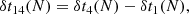 $$ \begin{aligned} \delta t_{14}(N)&= \delta t_4(N) - \delta t_1(N) ,\end{aligned} $$