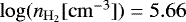 $\log (n_{\mathrm{H}_2}[\mathrm{cm}^{-3}])=5.66$