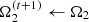 $ \mathbf{\Omega}^{(t+1)}_2 \gets \mathbf{\Omega}_2 $