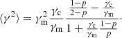 $$ \begin{aligned} \langle \gamma ^{2}\rangle = \gamma _{\rm m}^{2} \frac{\gamma _{\rm c}}{\gamma _{\rm m}} \frac{ \frac{1-p}{2-p} - \frac{\gamma _{\rm c}}{\gamma _{\rm m}} }{1+\frac{\gamma _{\rm c}}{\gamma _{\rm m}} \frac{1-p}{p}} \cdot \end{aligned} $$