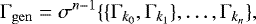 \begin{equation*} \Gamma_{\mathrm{gen}}=\sigma^{n-1}\{\{\Gamma_{k_0},\Gamma_{k_1}\},\dots,\Gamma_{k_n}\}, \end{equation*}