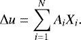 \begin{equation*} \Delta u =\sum_{i=1}^{N}A_iX_i.\end{equation*}