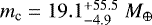 $m_{\textrm{c}} = 19.1_{-4.9}^{&#x002B;55.5}\;M_{\oplus}$