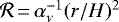${\mathcal{R}}\,{=}\,\alpha_{\nu}^{-1}(r/H)^2$
