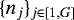 $\{n_j\}_{j \in [1,G]}$