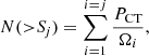 $$ \begin{aligned} N({>}{S\!}_{j}) = \sum _{i=1}^{i=j}\frac{P_{\rm CT}}{\Omega _{i}}, \end{aligned} $$