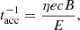 $$ \begin{aligned} t_{\mathrm{acc} }^{-1} = \frac{\eta e c B}{E}, \end{aligned} $$