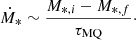 $$ \begin{aligned} \dot{M}_{*}\sim \frac{M_{*,i}-M_{*,f}}{\tau _{\mathrm{MQ} }}\cdot \end{aligned} $$