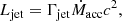 $$ \begin{aligned} L_{\mathrm{jet} } = \Gamma _{\mathrm{jet} }\dot{M}_\mathrm{acc} c^{2}, \end{aligned} $$