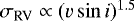$\sigma_{\textrm{RV}} \propto (v \sin i)^{1.5}$
