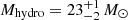 $ M_{\mathrm{hydro}} = 23^{+1}_{-2}\,M_{\odot} $