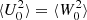 $ \langle U^2_0 \rangle=\langle W^2_0 \rangle $