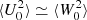 $ \langle U^2_0 \rangle \simeq \langle W^2_0 \rangle $
