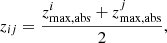 $$ \begin{aligned} z_{ij}=\frac{z_{\rm max,abs}^i+z_{\rm max,abs}^j}{2}, \end{aligned} $$