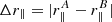 $$ \Delta r_{\parallel} = |r_{\parallel}^A - r_{\parallel}^B| $$