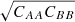 $ \sqrt{C_{AA} C_{BB}} $
