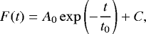 \begin{equation*} F(t) = A_0\exp\left(-\frac{t}{t_{0}}\right)&#x002B;C,\end{equation*}