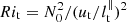 $ Ri_\mathrm{t} = N_0^2/(u_\mathrm{t}/l_\mathrm{t}^\parallel)^2 $