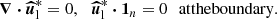 $$ \begin{aligned} \boldsymbol{\nabla } \boldsymbol{\cdot } \boldsymbol{\widehat{u}}_{\rm l}^* = 0, \ \, \ \boldsymbol{\widehat{u}}_{\rm l}^* \boldsymbol{\cdot } \boldsymbol{1}_n = 0 \ \, \ \mathrm{ at} \mathrm{ the} \mathrm{ boundary}. \end{aligned} $$