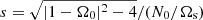 $ s = \sqrt{|1-\Omega_0|^2 - 4}/(N_0/\Omega_\mathrm{ s}) $