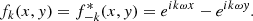 $$ \begin{aligned} f_k(x,y) = f_{-k}^*(x,y) = e^{i k \omega x} - e^{i k \omega y} . \end{aligned} $$