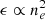 $ \epsilon \propto n_e^2 $