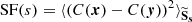 $$ \begin{aligned} \text{ SF}(s)&= \langle (C({\boldsymbol{x}}) - C({\boldsymbol{y}}))^2 \rangle _\mathbf{\widetilde{S} _s} \end{aligned} $$