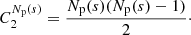 $$ \begin{aligned} C_2^{N_{\rm p}(s)} = \frac{N_{\rm p}(s) (N_{\rm p}(s)-1)}{2}\cdot \end{aligned} $$