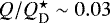 $Q/{Q_{\textrm{D}}^{\star}} \sim 0.03$