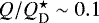$Q/{Q_{\textrm{D}}^{\star}} \sim 0.1$