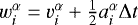 $w_i^{\alpha} = v_i^{\alpha} &#x002B; \frac{1}{2} a_i^{\alpha} \Delta t$