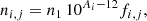 $$ \begin{aligned} n_{i,j}=n_{1}\,10^{A_{i}-12}f_{i,j}, \end{aligned} $$