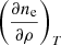 $ \left(\frac{\partial n_{\mathrm{e}}}{\partial \rho}\right)_{T} $