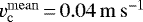 $v_{\mathrm{c}}^{\mathrm{mean}}\,{=}\,0.04\,\mathrm{m}\,\mathrm{s}^{-1}$