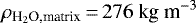 $\rho_{\text{H}_2\text{O}\text{,matrix}}\,{=}\,276~\textrm{kg~m}^{-3}$