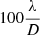 $ 100\frac{\lambda}{D} $