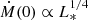 $ \dot{M}(0)\propto L_*^{1/4} $