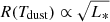 $ R(T_{\mathrm{dust}}) \propto \sqrt{L_*} $
