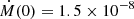 $ \dot{M}(0) = 1.5\times10^{-8} $