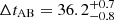 $ \Delta t_{\mathrm{AB}} = 36.2_{-0.8}^{+0.7} $