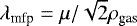 $\lambda_{\textrm{mfp}}=\mu/\sqrt{2}\rho_{\textrm{gas}}$